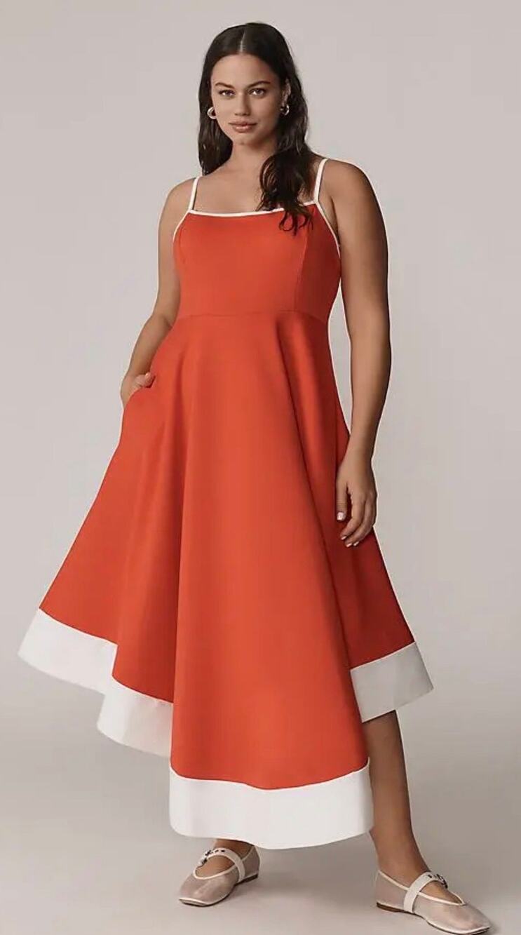Maeve by Anthropologie Colorblock A-Line Midi Dress